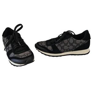 Coach Women's Black Mason Signature Jacquard Sneaker sz 8.5 Minimalist Casual